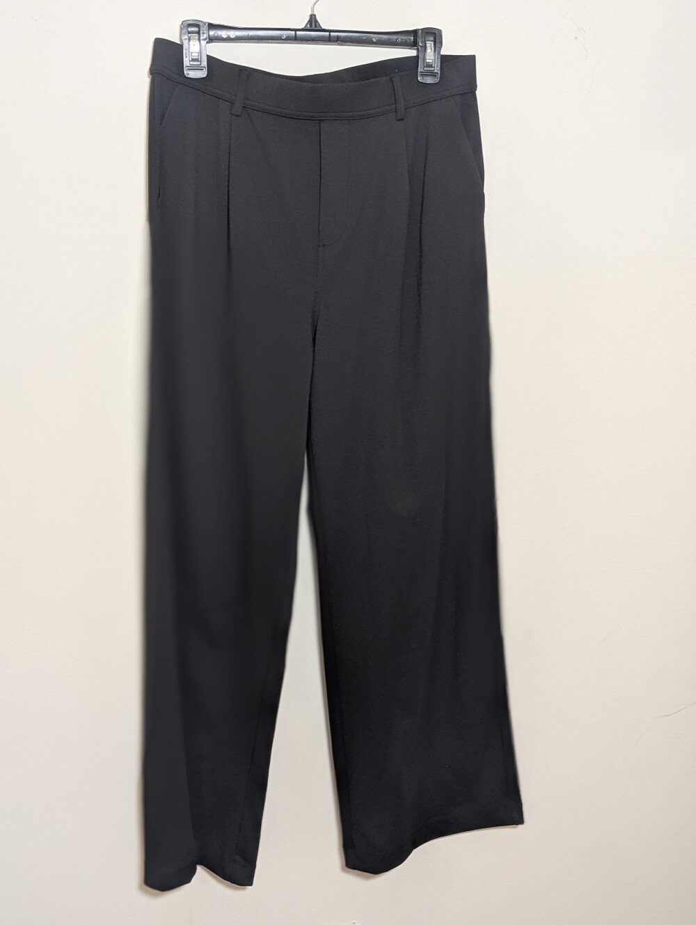 Halara Flex High Waisted Pleated Straight Leg Work Pants Black L NWOT